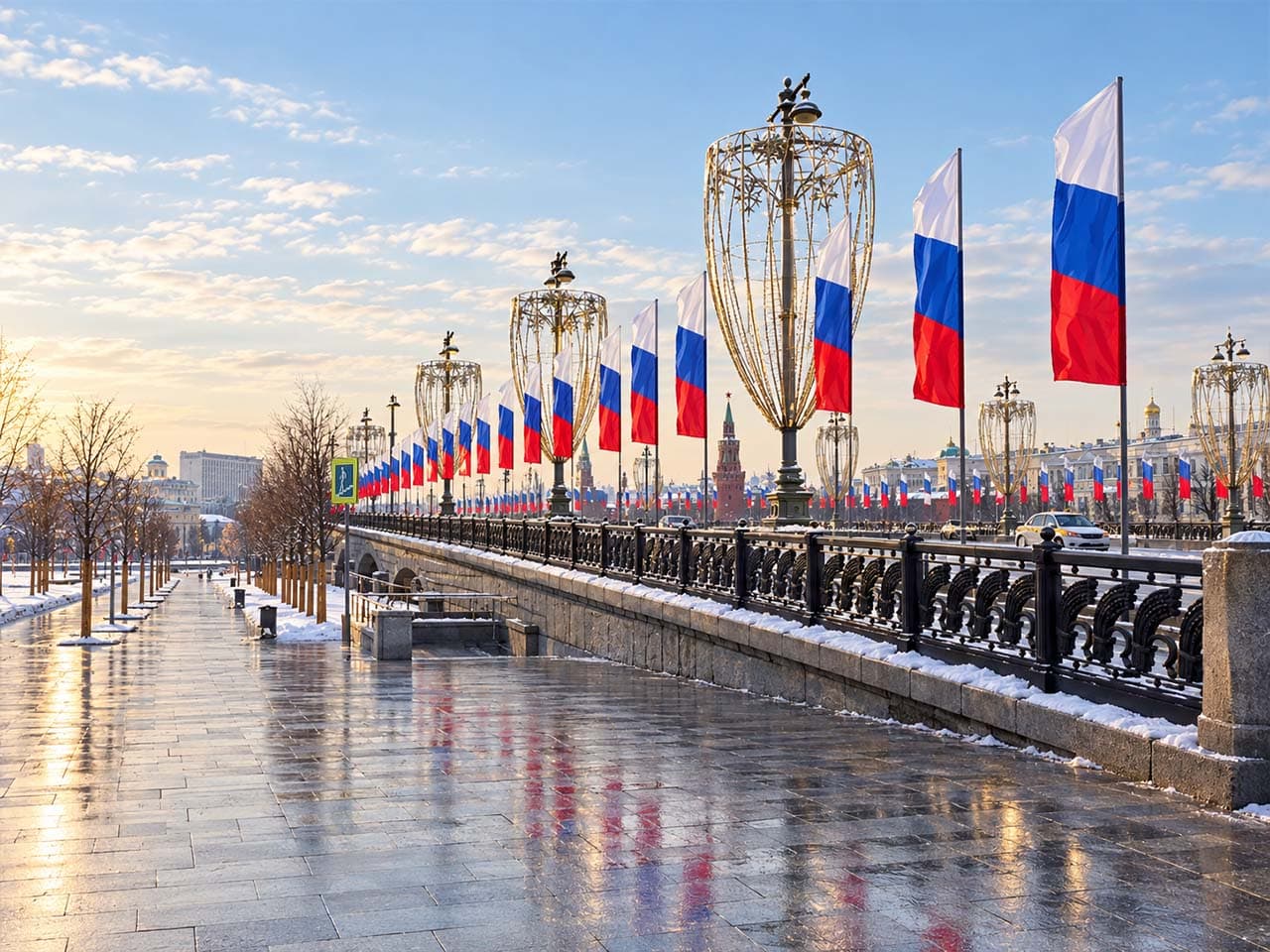 Оформление моста к о дню защитника отечества