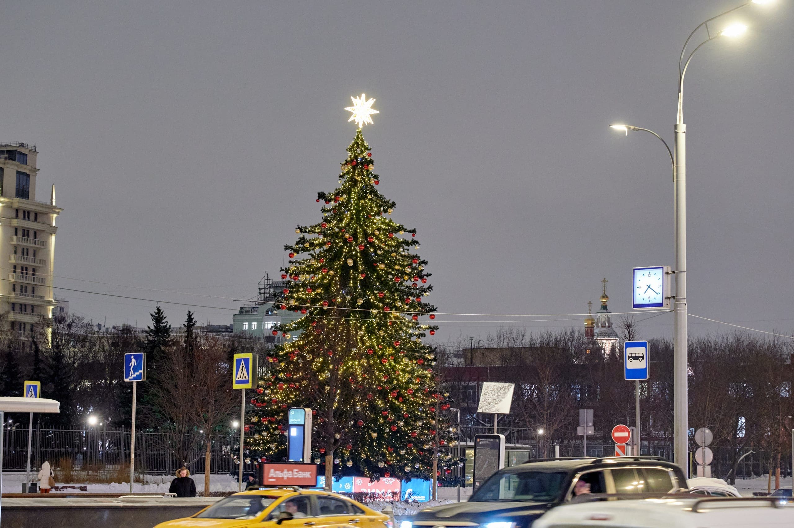 Брендированная новогодняя ель в парке «Музеон»