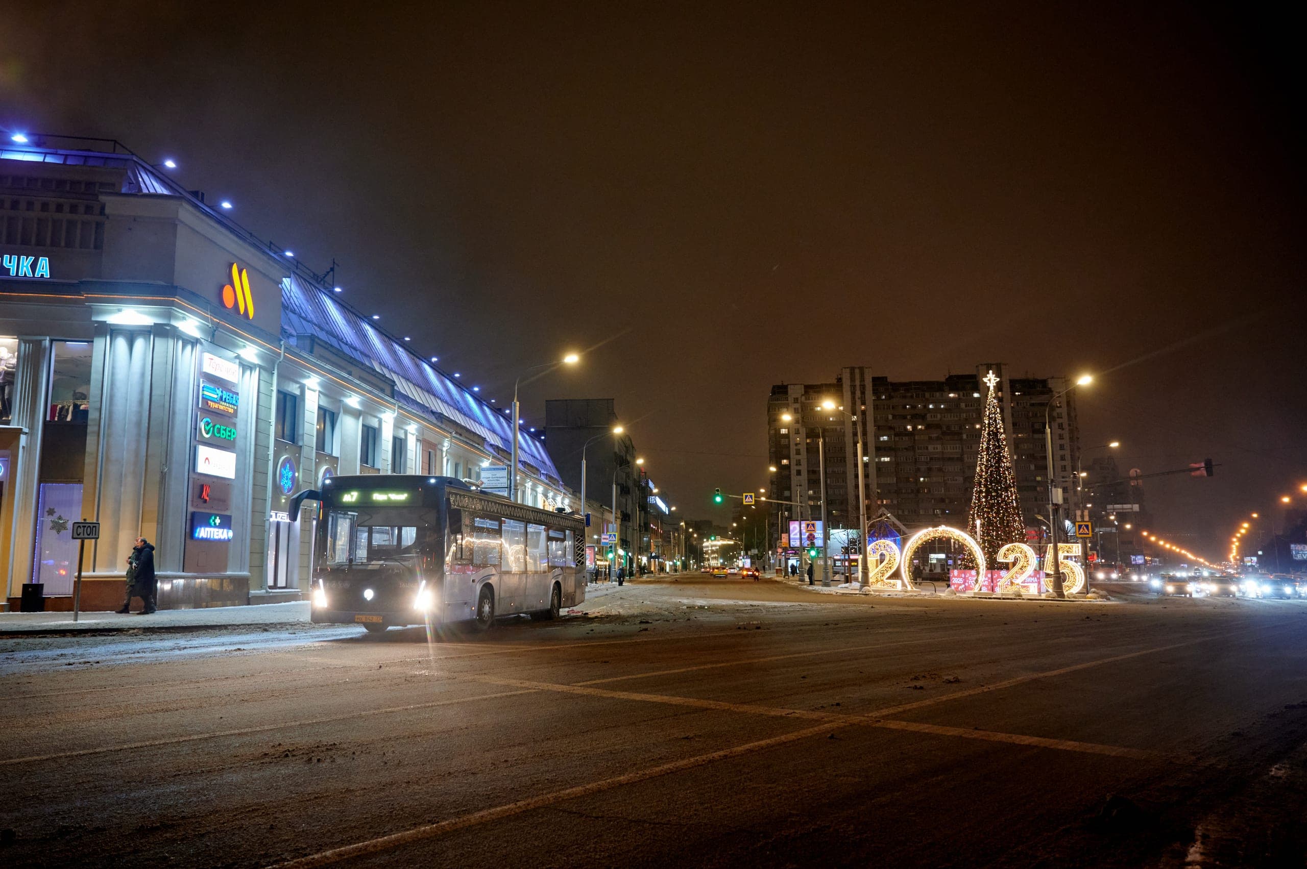 Декоративная новогодняя ель у метро «Марксистская»