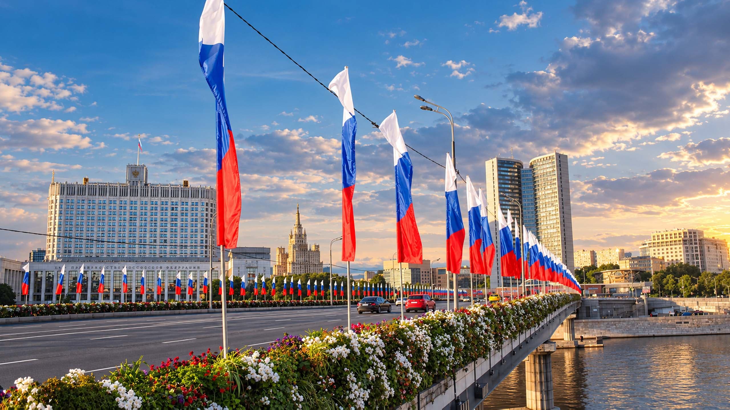 Флаговый массив на Арбатском мосту