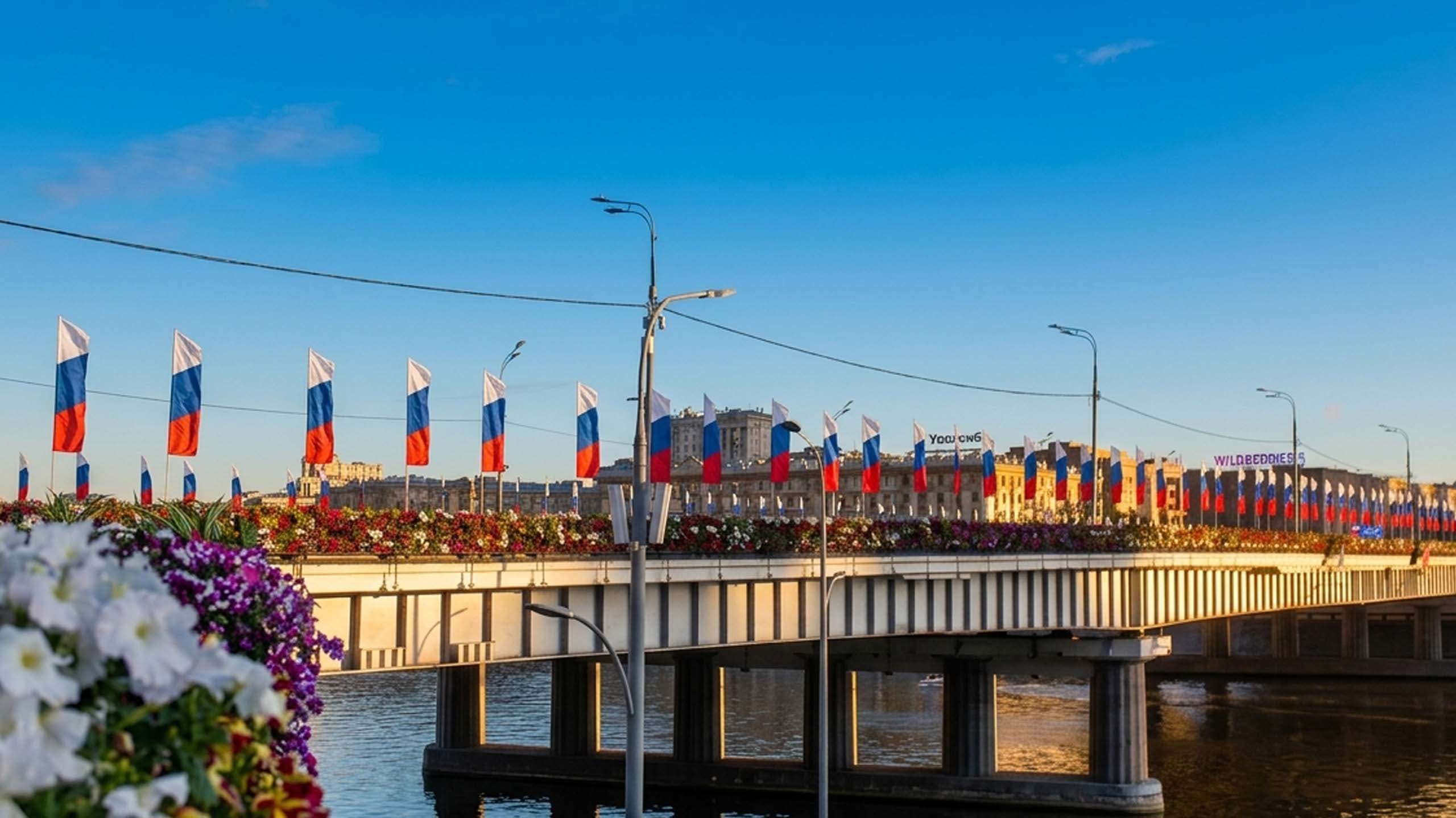 Флаговый массив на Арбатском мосту