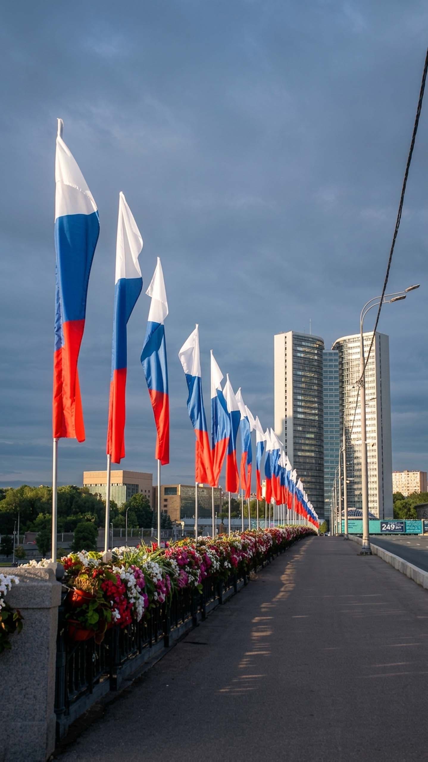 Флаговый массив на Арбатском мосту