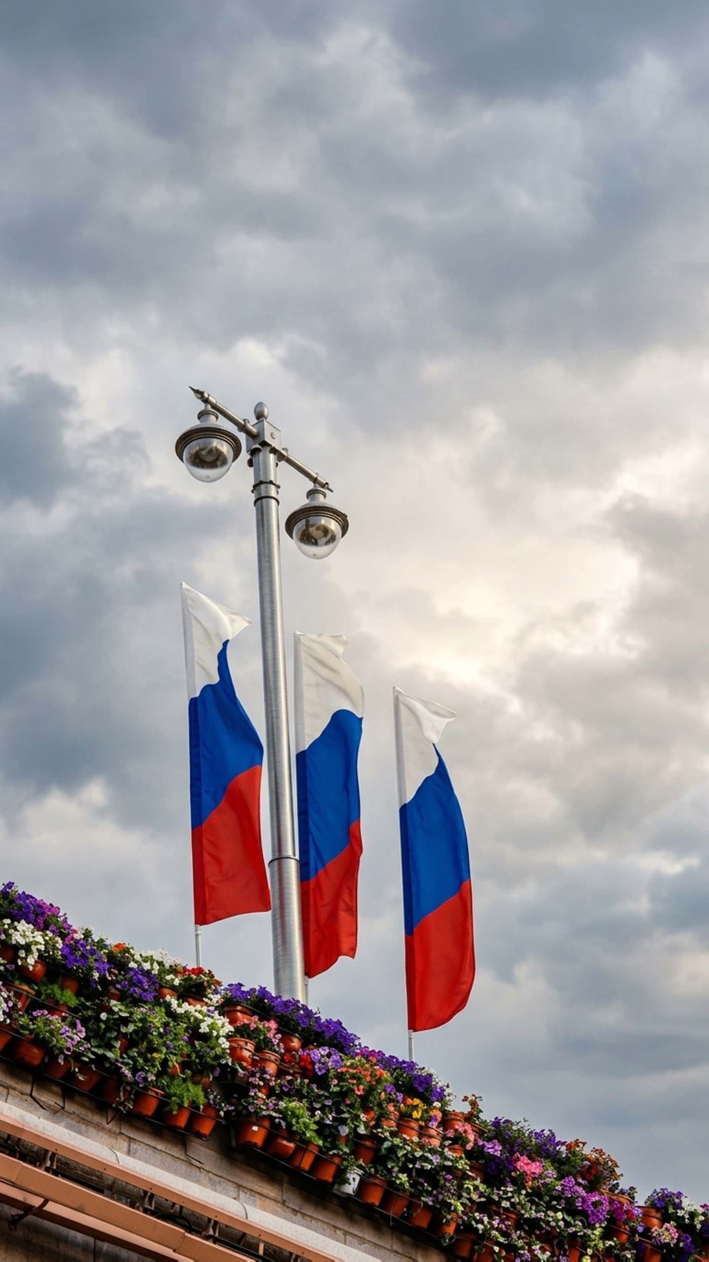Флаговый массив на Москворецком мосту